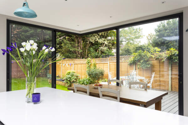 sliding doors corner space to be completely open garden summer months