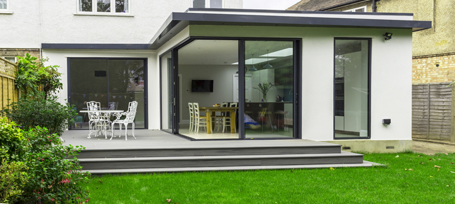 rendered extension with sliding doors hero
