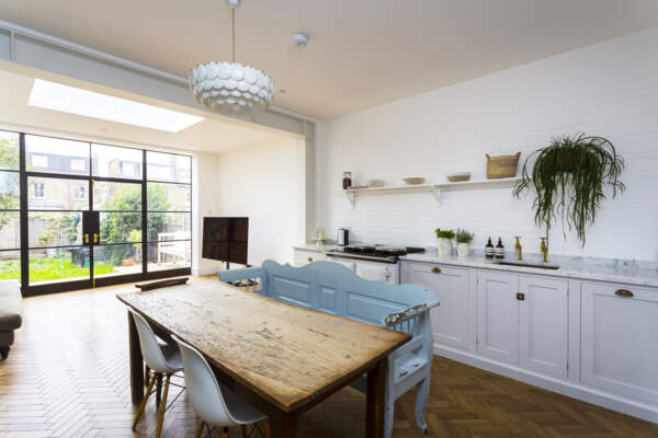 deVol Kitche classical design, kitchen extension. Steel windows