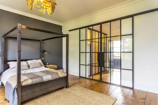 Haliford Manor - Gorgeous master bedroom with Crittall Style doors to en-suite
