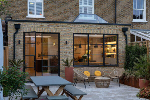 Brick Extension with Crittall Windows, Twickenham, Evening Shot