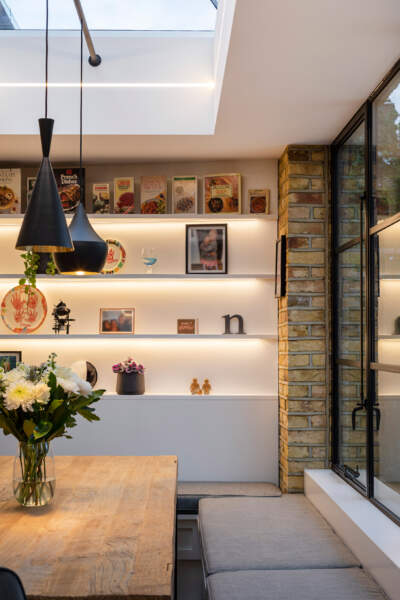 Shelves with LED lighting