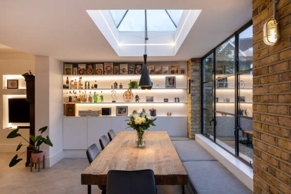 Pyramid Skylight over dining area