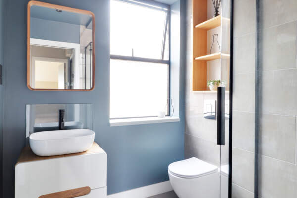 Bathroom, Class E conversion, office to residential